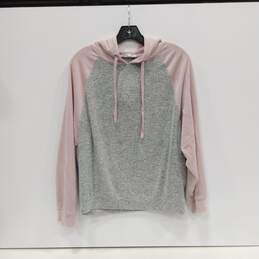 Women's Pink/Gray Heather Long Sleeve Hoodie Size L