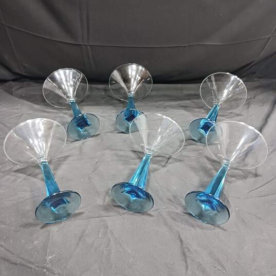 6pc. Set of Bombay Sapphire Cocktail Glasses with Blue Stem image number 2