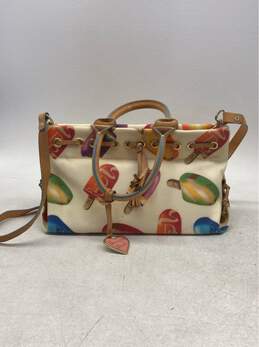 Dooney & Burke Multi Color Canvas Leather Satchel Bag