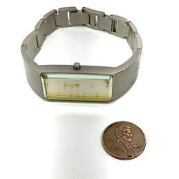 Designer Fossil F2 ES-9060 Silver-Tone Rectangle Shape Analog Wristwatch