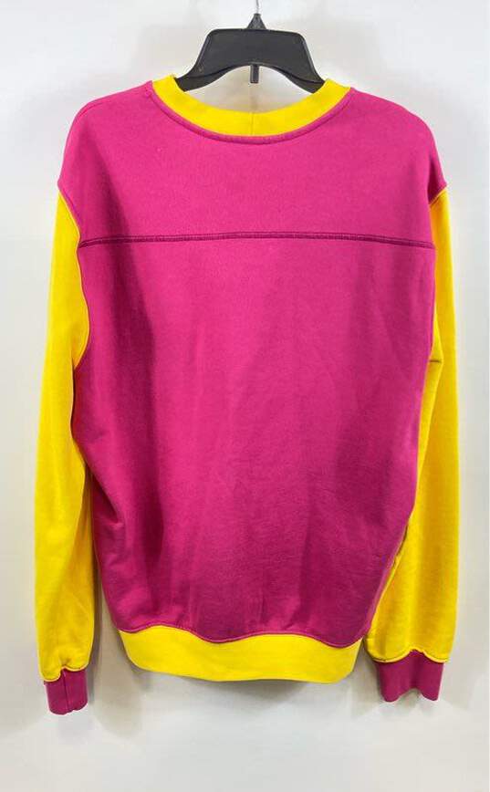 Vintage Guess Jeans Mens Pink Yellow Cotton Crew Neck Pullover Sweatshirt Size M image number 2
