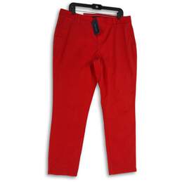 NWT Tommy Hilfiger Mens Red Flat Front Slash Pocket Hampton Chino Pants Size 16