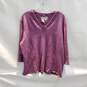 Joseph A Purple Pullover V-Neck Top Women's Size 2X image number 1