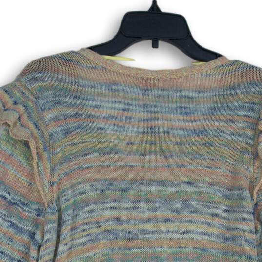 NWT Democracy Womens Multicolor Striped Knitted Cardigan Sweater Size Large image number 4