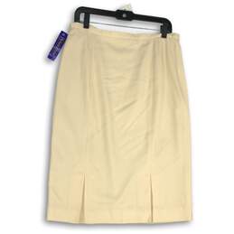 NWT Pendleton Womens Beige Woven Side Zip Flat Front A-Line Skirt Size 10 alternative image