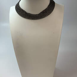 Designer Givenchy Silver-Tone Fashionable Link Chain Beaded Choker Necklace