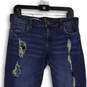 Womens Blue Denim Medium Wash 5-Pocket Design Distressed Skinny Jeans Sz 6 image number 3