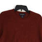 Mens Red Knitted Crew Neck Long Sleeve Pullover Sweater Size Medium image number 4