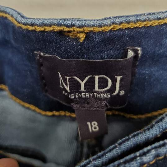NYDJ Blue Cotton Blend Ellison HR Straight Quinn Jeans WM Size 18 NWT image number 3