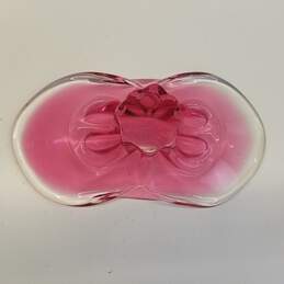 Art Glass Hand Crafted Table Top Centerpiece Pink Art Vase alternative image