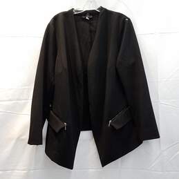 Wm Alfani Black Open Front Blazer Polyester Spandex Blend Sz 2X