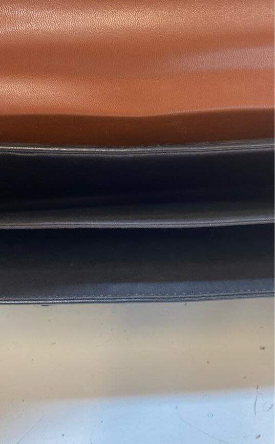 Moda Italiana Leather Slim Messenger Briefcase Bag image number 4