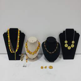 Assorted Yellow Tone Jewelry Collection Lot of 8