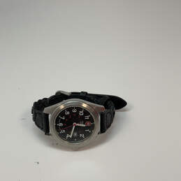 Designer Swiss Army Silver-Tone Black Dial Leather Band Analog Wristwatch alternative image