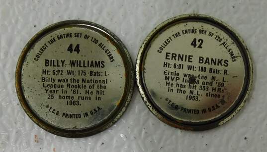 1964 Chicago Cubs Topps Coins HOF Banks HOF Brock HOF Santo HOF Williams image number 6