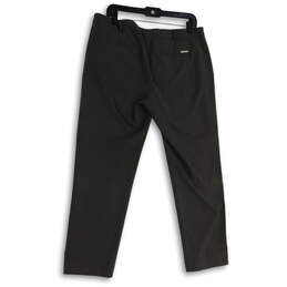 Womens Gray Flat Front Slash Pockets Straight Leg Dress Pants Size 12 alternative image