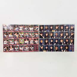 Set of Anaheim Angels Uncut Trading Card Sheets in an Acrylic Frame