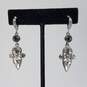 Givenchy Authentic Silver Tone Crystal Lever Back Dangle Earrings w/COA 10.6g image number 1