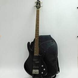 Lyon by Washburn Brand LB-60/BK Model 4-String Electric Bass Guitar w/ Soft Case