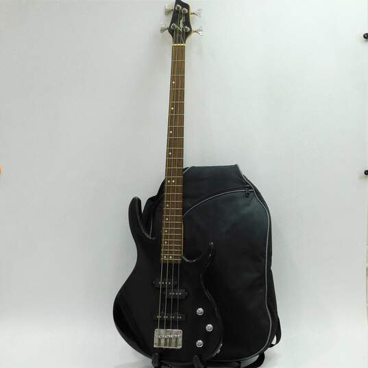 Lyon by Washburn Brand LB-60/BK Model 4-String Electric Bass Guitar w/ Soft Case image number 1