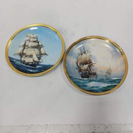 Pair of The Great Ships of the Golden Age of Sail Plates