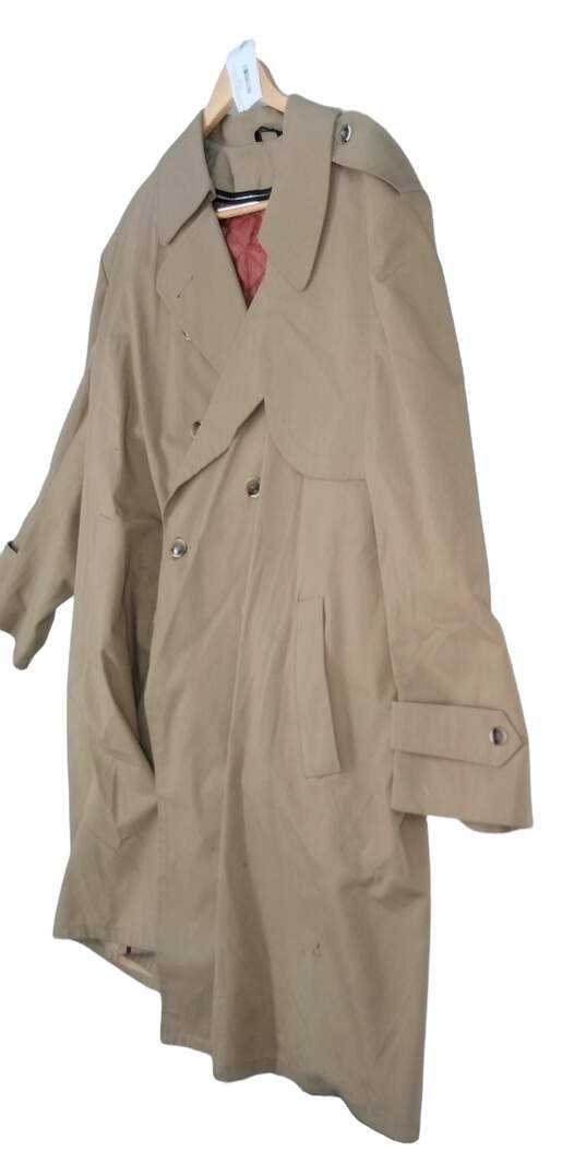 DommoDri Men's Beige Long Sleeve Double Breasted Collared Trench Coat Size 56 image number 3