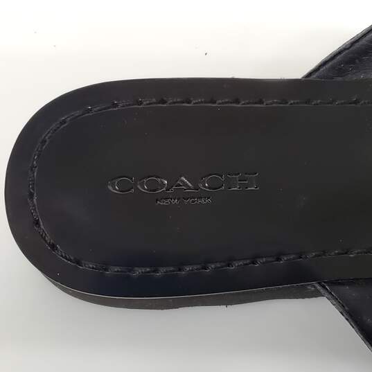 Coach Shelly Women's Black Leather Flip Flop Sandals Size 7.5B image number 5