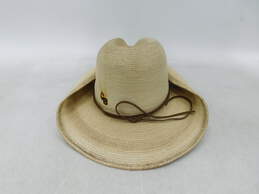 VTG Sun Body Hats Guatemala Handcrafted Palm Leaves Western Hat Gus Crease SZ 7 3/8