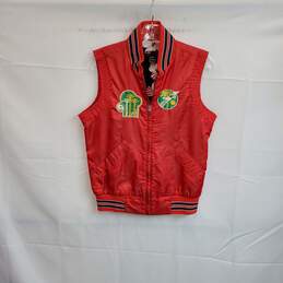 Diesel Red Embroidered Full Zip Vest WM Size L