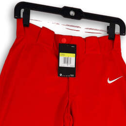 NWT Womens Red Dri-Fit Flat Front Pull-On Softball Capri Pants Size Small alternative image