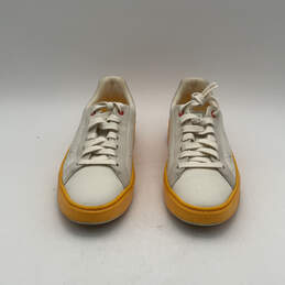 Womens W29513 Yellow Leather Low-Top Lace-Up Sneaker Shoes Size 7.5