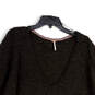 NWT Womens Brown Knitted Fringe Long Sleeve V-Neck Pullover Sweater Size L image number 3