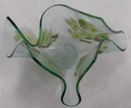 Fused Art Glass Floral Handkerchief Candleholder alternative image