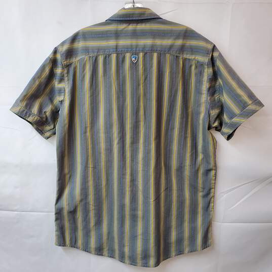 Kuhl Born in the Mountains Short Sleeve Shirt Stripes Men's Sized L image number 2