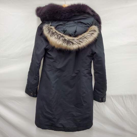 Marmot WM's Polyester Black Winter Parka and Faux Fur Hood Size S/P image number 2