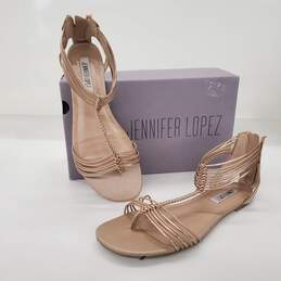 Jennifer Lopez Women's Farrah Metallic Bronze Strappy Sandals Size 9