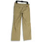 Womens Tan Flat Front Slash Pockets Straight Leg Chino Pants Size 12R image number 2