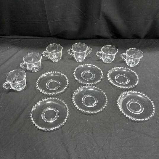 6 Imperial Candlewick Cups & Saucers image number 1