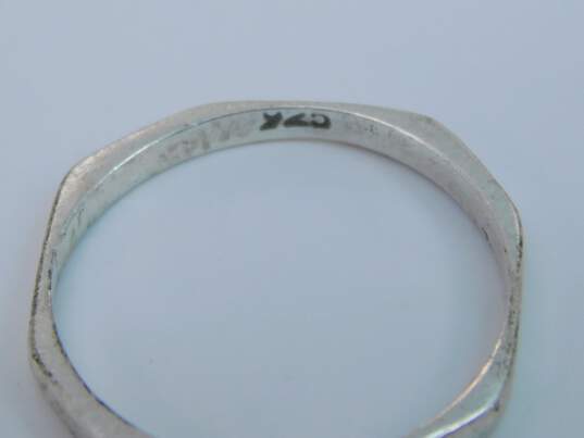 Artisan 925 Bali Style Geometric Interlocking & Wide & Thin Band Rings Variety 24.9g image number 5