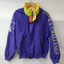 Nautica Challenge J-Class Cotton Blend Purple & Yellow Jacket Men's M
