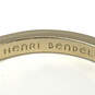 Designer Henri Bendel Gold-Tone Crystal Cut Stone Hinged Bangle Bracelet image number 3