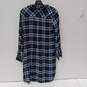 Gap + Pendleton Women's Blue Plaid LS Button Front Shirt Dress Size S image number 2