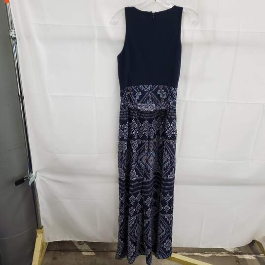 Vince Camuto Women's Blue Chiffon and Jersey Jumpsuit with Wrap Front Size 8 image number 3