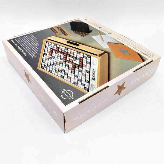 WS Game Company Scrabble Luxe Maple Edition with Rotating Solid  Wood Cabinet image number 10