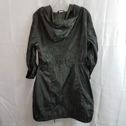 BCBGeneration Women's Hooded Faux-Leather Trim Anorak Rain Jacket Camo Size L alternative image