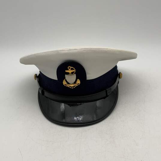 Bancroft Mens White United States Military Peaked Hat Size 6.75 image number 1