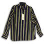 NWT Mens Multicolor Striped Long Sleeve Collared Button Up Shirt Size Large image number 1