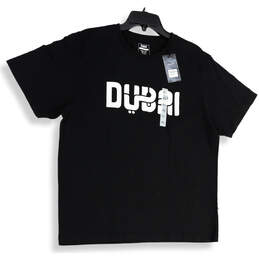 NWT Mens Black Graphic Dubai Cotton Crew Neck Short Sleeve T-Shirt Size XL