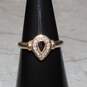 14K Yellow Gold Diamond Accent Teardrop Ring Size 6.25 - 1.8g image number 2