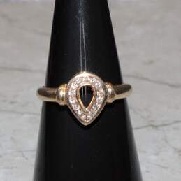 14K Yellow Gold Diamond Accent Teardrop Ring Size 6.25 - 1.8g alternative image